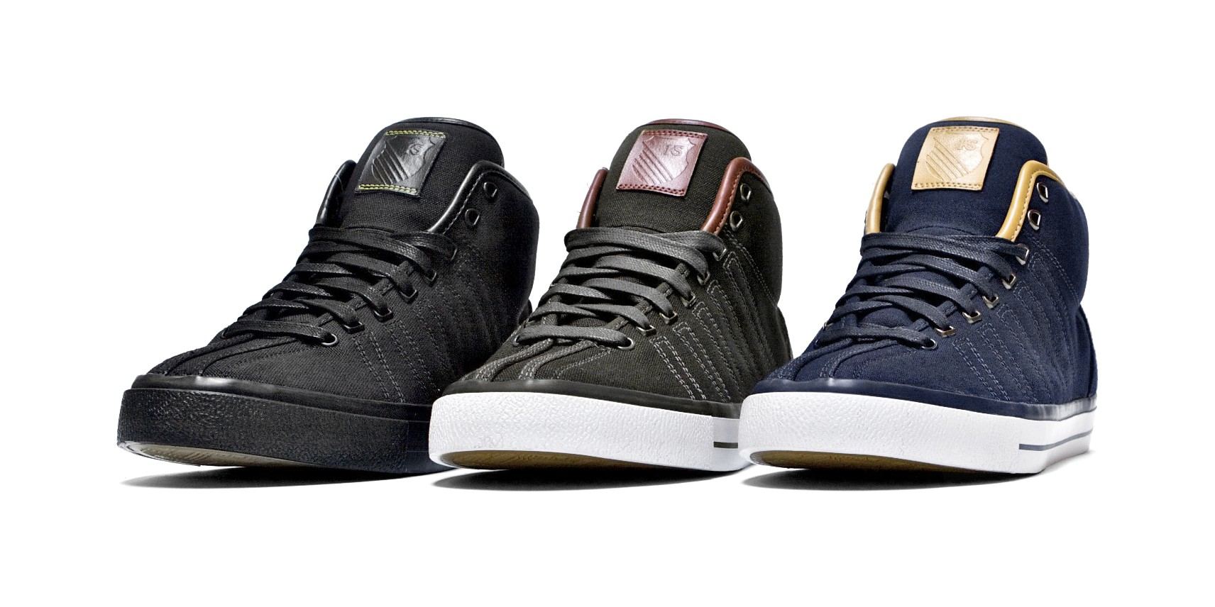 Three CA Classic Mids in black, olive and navy.
