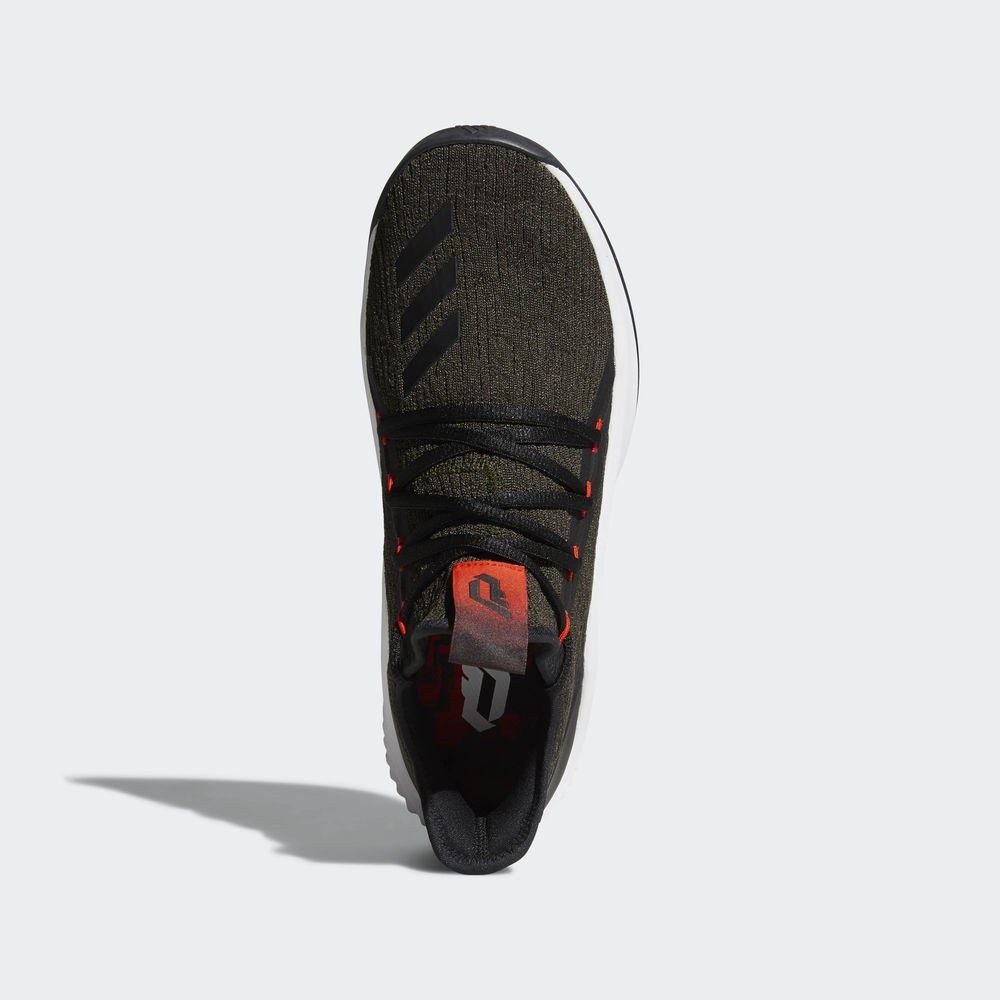 Top view of the night cargo shoe, with a red D logo on the insole.
